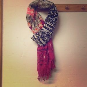 Pink, Orange, Black scarf
